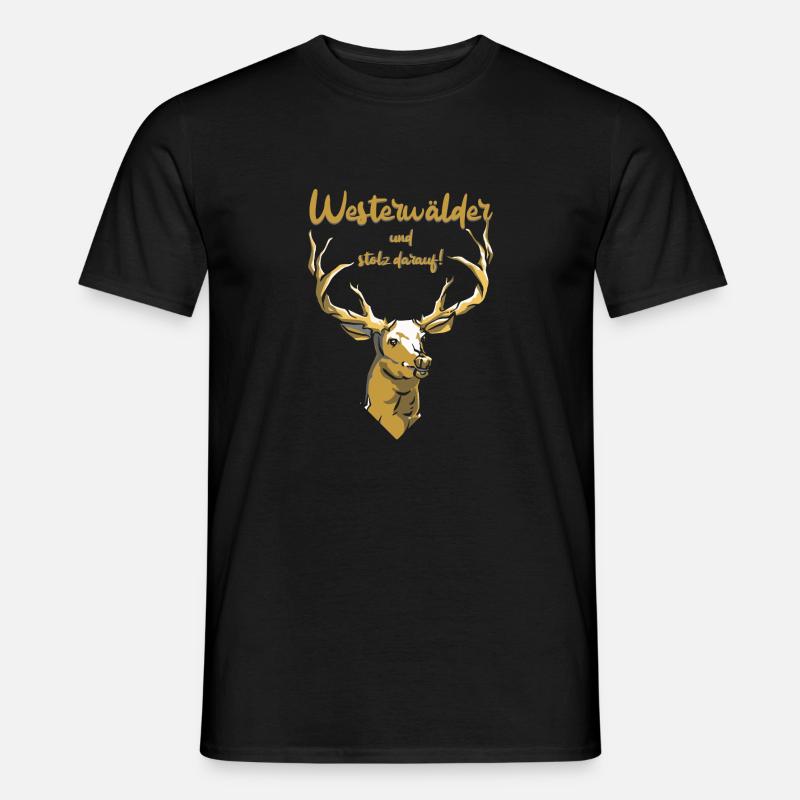 Westerwald hui Weller Hirsch retro Westerwald - Männer T-Shirt - Schwarz