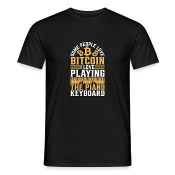 Funny Piano Keyboard Player - Men's T-Shirt - black - Front - AI Model Male 178 light (178cm)