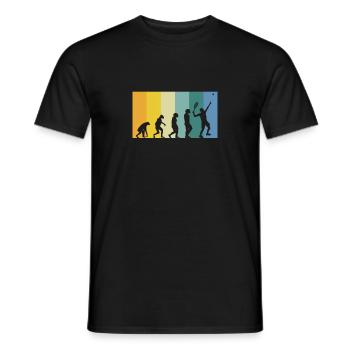 Evolution Tennis - Tennisspieler vintage Farben - Männer T-Shirt - Schwarz - Vorne - AI Model Male 178 light (178cm)