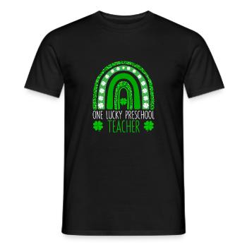 Eine glückliche Vorschullehrerin St. Patricks Day - Männer T-Shirt - Schwarz - Vorne - AI Model Male 178 light (178cm)