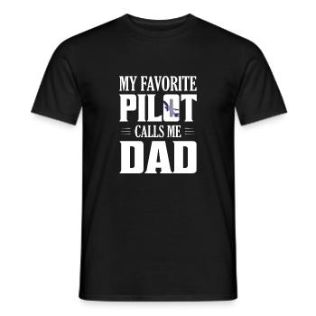 Mon pilote préféré m’appelle papa Aviation Airline - T-shirt homme - noir - Devant - AI Model Male 178 light (178cm)