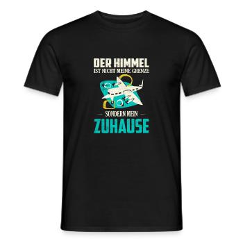 Der Himmel ist nicht meine Grenze Pilot Fliegen - Männer T-Shirt - Schwarz - Vorne - AI Model Male 178 light (178cm)
