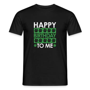 Joyeux anniversaire né pour moi - T-shirt homme - noir - Devant - AI Model Male 178 light (178cm)