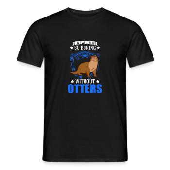 Loutre Cadeau Loutre Loutre Loutre Loutre de mer - T-shirt homme - noir - Devant - AI Model Male 178 light (178cm)