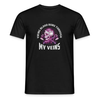 Viking Blood Runs Through My Veins Norse Odin - Männer T-Shirt - Schwarz - Vorne - AI Model Male 178 light (178cm)