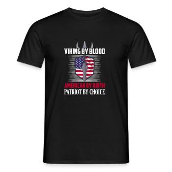 Viking par le sang américain par naissance Patriote par Choic - T-shirt homme - noir - Devant - AI Model Male 178 light (178cm)