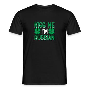 Irischer St. Patricks Day Trinken Russland Küss - Männer T-Shirt - Schwarz - Vorne - AI Model Male 178 light (178cm)