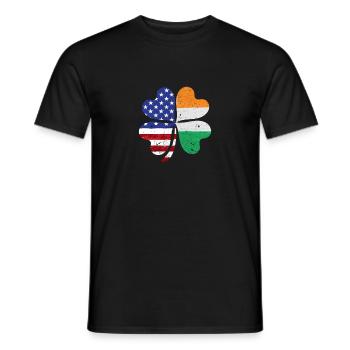 Irish American Ireland Flag ST PATRICKS DAY - Men's T-Shirt - black - Front - AI Model Male 178 light (178cm)