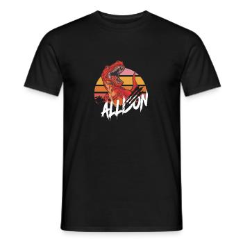ALLISON - Schöner Mädchen Name mit T-REX Dino - Männer T-Shirt - Schwarz - Vorne - AI Model Male 178 light (178cm)