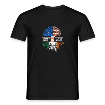 Racines irlandaises cultivées aux États-Unis Irlande - T-shirt homme - noir - Devant - AI Model Male 178 light (178cm)