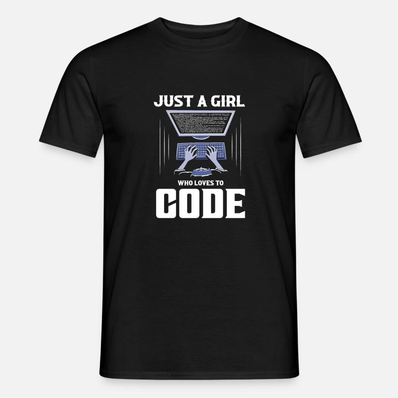 Just A Girl Who Loves To Code Software Coding - Männer T-Shirt - Schwarz