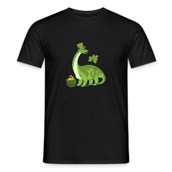 Leprechaun Dinosaurier Kleeblatt St. Patricks Day - Männer T-Shirt - Schwarz - Vorne - AI Model Male 178 light (178cm)