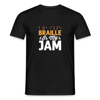 Le braille est ma cécité de confiture Points braille altérés - T-shirt homme - noir - Devant - AI Model Male 178 light (178cm)