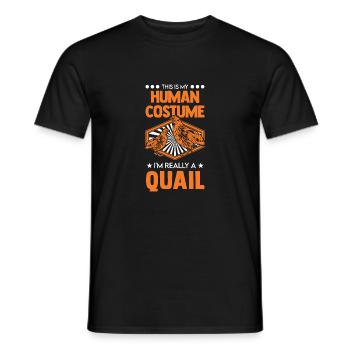 Wachtel Halloween Quail Costume Humain - T-shirt homme - noir - Devant - AI Model Male 178 light (178cm)
