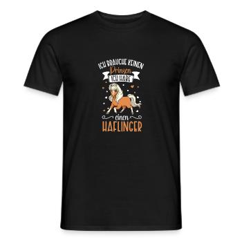 Ich brauche keinen Prinzen - Haflinger - Männer T-Shirt - Schwarz - Vorne - AI Model Male 178 light (178cm)