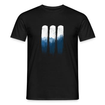 Trois bandes forestières - T-shirt homme - noir - Devant - AI Model Male 178 light (178cm)
