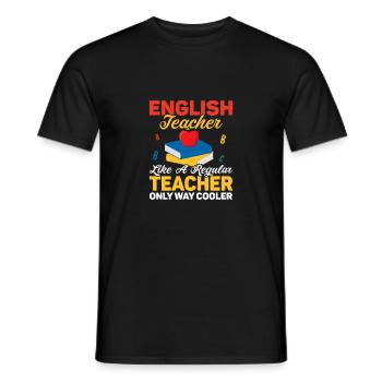 English Teacher Like A Regular Teacher Grammar Lan - Men's T-Shirt - black - Front - AI Model Male 178 light (178cm)