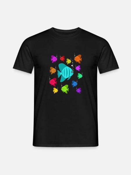 Tropical fish aquarium - Men's T-Shirt - black