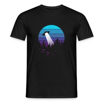 Enlèvement d’une soucoupe volante - T-shirt homme - noir - Devant - AI Model Male 178 light (178cm)