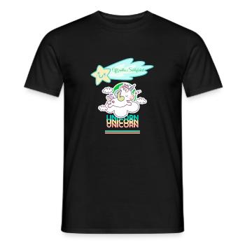 Shleep Shirt Unicorn Star Einhorn - Männer T-Shirt - Schwarz - Vorne - AI Model Male 178 light (178cm)