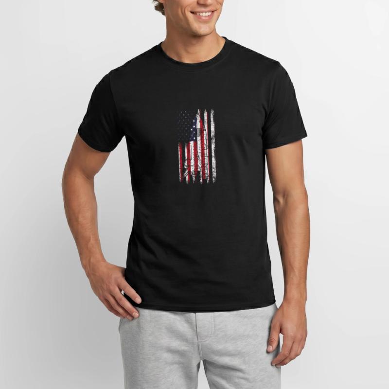 Exploration spatiale Vol spatial Drapeau américain Espace T-shirt homme