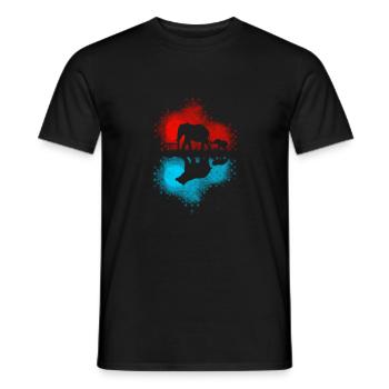 Elephant Reflection Bear - Men's T-Shirt - black - Front - AI Model Male 178 light (178cm)