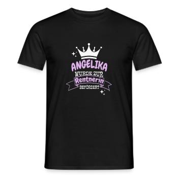 Angelika wurde zur Rentnerin befördert - Männer T-Shirt - Schwarz - Vorne - AI Model Male 178 light (178cm)
