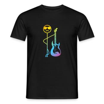 Funny Guitar Player Funny Stick Figure Bass Guitar - Men's T-Shirt - black - Front - AI Model Male 178 light (178cm)