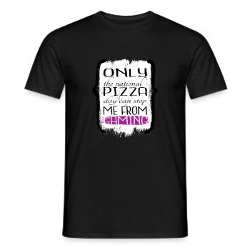 gift fun computer play baccalaureate and sleep - Men's T-Shirt - black - Front - AI Model Male 178 light (178cm)