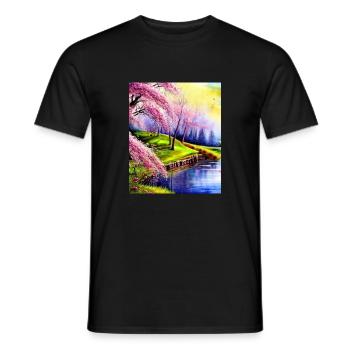 Landschaft - Männer T-Shirt - Schwarz - Vorne - AI Model Male 178 light (178cm)