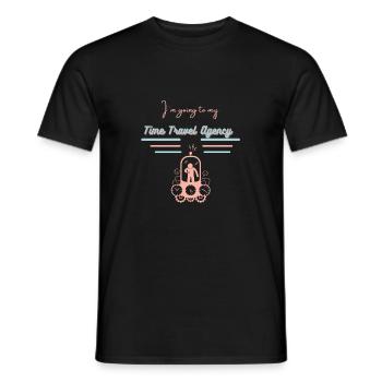Time Travel - T-shirt homme - noir - Devant - AI Model Male 178 light (178cm)