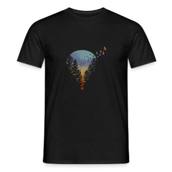 Flying Far Away - Men's T-Shirt - black - Front - AI Model Male 178 light (178cm)