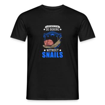 Snail Gift Vineyard Snail - Men's T-Shirt - black - Front - AI Model Male 178 light (178cm)