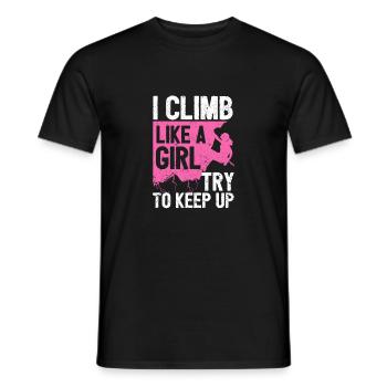 Grimpeur grimpant comme une fille Femmes - T-shirt homme - noir - Devant - AI Model Male 178 light (178cm)