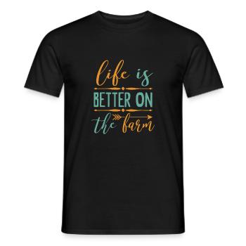 La vie est meilleure à la ferme - T-shirt homme - noir - Devant - AI Model Male 178 light (178cm)