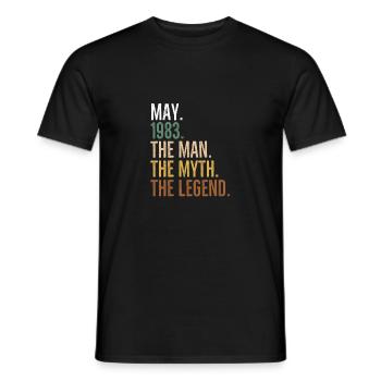 Mai 1983 L’homme Le mythe La légende - T-shirt homme - noir - Devant - AI Model Male 178 light (178cm)