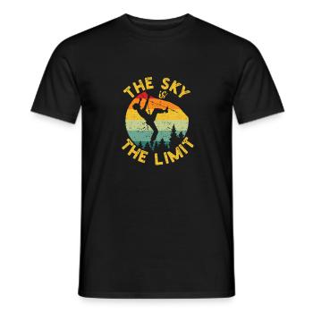 The sky is the limit Retro Rock Climbing - Men's T-Shirt - black - Front - AI Model Male 178 light (178cm)
