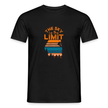 The sky is the limit Retro Rock Climbing - Men's T-Shirt - black - Front - AI Model Male 178 light (178cm)