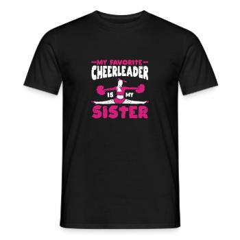 Meine Lieblings-Cheerleaderin ist meine Schwester - Männer T-Shirt - Schwarz - Vorne - AI Model Male 178 light (178cm)