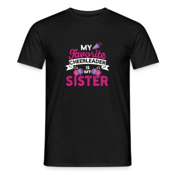 Mein Lieblings-Cheerleader ist meine Schwester - Männer T-Shirt - Schwarz - Vorne - AI Model Male 178 light (178cm)