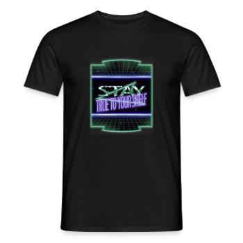 Fan de livre de déclaration d’idée d’anniversaire vert - T-shirt homme - noir - Devant - AI Model Male 178 light (178cm)