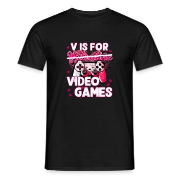Valentinstag gaming funny design - Männer T-Shirt - Schwarz - Vorne - AI Model Male 178 light (178cm)