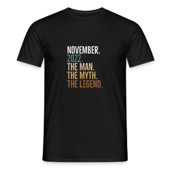 Novembre 2022 L’homme Le mythe La légende - T-shirt homme - noir - Devant - AI Model Male 178 light (178cm)