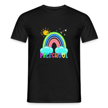 Preschool Funny Colorful Rainbow Back To School - Men's T-Shirt - black - Front - AI Model Male 178 light (178cm)