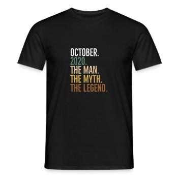 Octobre 2020 L’homme Le mythe La légende - T-shirt homme - noir - Devant - AI Model Male 178 light (178cm)