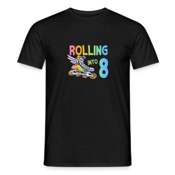 7th birthday inline skating - Men's T-Shirt - black - Front - AI Model Male 178 light (178cm)