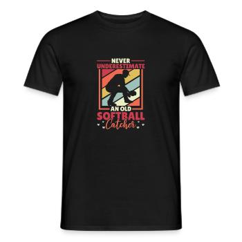 Softball - Männer T-Shirt - Schwarz - Vorne - AI Model Male 178 light (178cm)