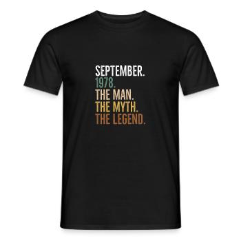 September 1978 The Man The Myth The Legend - Men's T-Shirt - black - Front - AI Model Male 178 light (178cm)