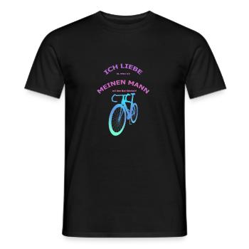 Rennrad Liebe meinen Mann! Perspektive Rosa-Türkis - Männer T-Shirt - Schwarz - Vorne - AI Model Male 178 light (178cm)