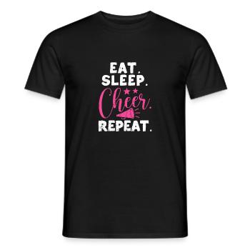 Eat Sleep Cheer Repeat Cheerleading TShirt - Männer T-Shirt - Schwarz - Vorne - AI Model Male 178 light (178cm)